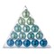 Miniature Wavy Stripes Glass Ball Ornaments - 15 Piece Box Set
